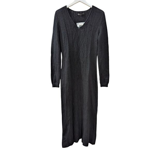 Peruvian Connection Elspeth Royal Alpaca Dress Lenght 50" Women's M in Black NWT - Picture 1 of 5